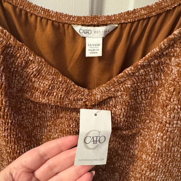 Cato Rust Textured Blouse - Picture 3 of 4